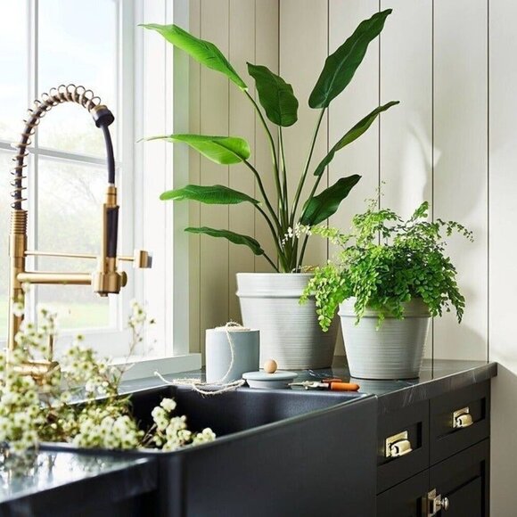 Studio‎ McGee 7x8 Earthenware Tabletop Planter Gray Green - Threshold - Picture 2 of 7